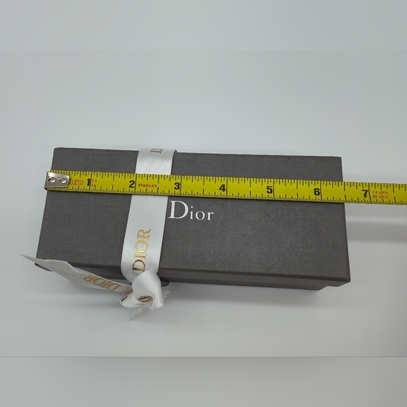 DIOR Sunglasses Case White Cannage Box Gray Fabric Storage Box Ribbon Set EUC - Picture 7 of 13